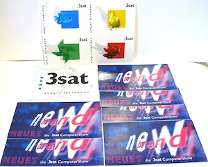 3sat - Postkarte + Aufkleber   Sticker aus den 80er   90er Jahren