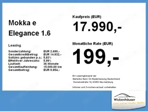 Opel Mokka-E Mokka e Elegance ACC+LED+SHZ+Fernlichtass.+Kam.