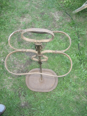 Schirmständer Eisen Gehstockhalter Jugendstil Gussschale Handarbeit Bild 4