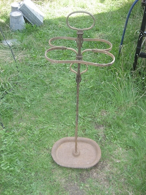 Schirmständer Eisen Gehstockhalter Jugendstil Gussschale Handarbeit Bild 2