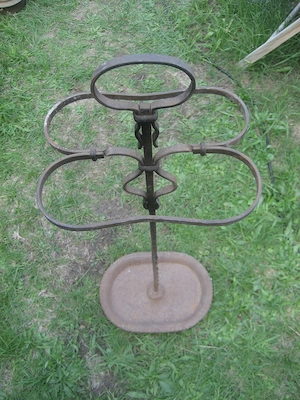 Schirmständer Eisen Gehstockhalter Jugendstil Gussschale Handarbeit Bild 5