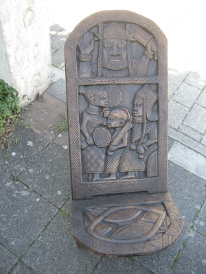 geschnitzter Häuptlingsstuhl Steckstuhl Handarbeit Kunst NP 500   