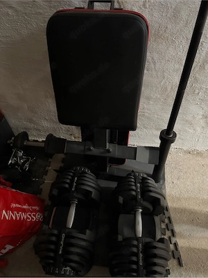 Hanteln, Bank, Stange, Gewichte