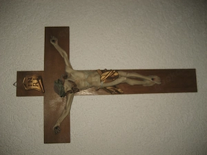 Holzkreuz Kruzifix Christus Jesus Korpus Porzellan Glaube Antik