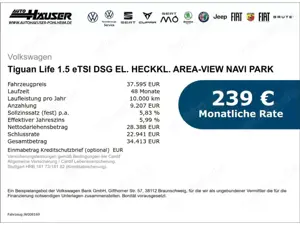 Volkswagen Tiguan Life 1.5 eTSI DSG EL. HECKKL. AREA-VIEW NAVI PARK Bild 2