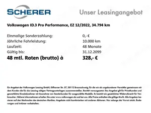 Volkswagen ID.3 Pro Performance 58 kWh RFK/NAVI/LED/Sitzhei Bild 2