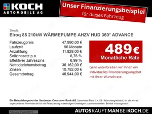 Skoda Elroq 85 210kW WÄRMEPUMPE AHZV HUD 360° ADVANCE Bild 2
