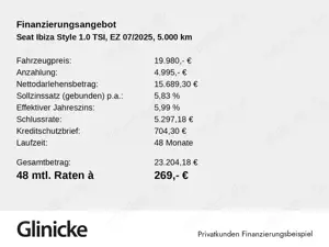 SEAT Ibiza 1.0 TSI Style LED Navi RFK Full Link Bild 2