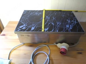 Bohner Profi Dual Induktionsherd 2 x 3,5 kW 400V, BxTxH 400x600x200 mm