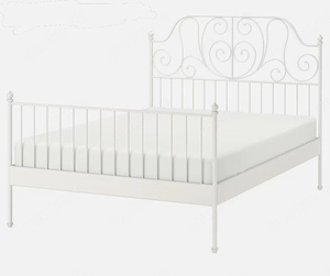 IKEA LEIRVIK Bett 140x200 weiß inkl. Lattenrost 