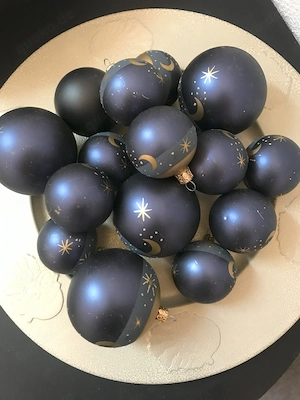 Weihnachtskugeln blau gold