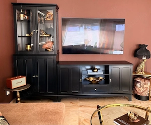 IKEA LOMMARP schwarz Vitrine & Tv Bank