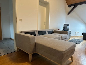 Gemütliches Ecksofa in Beige mit Chaiselongue