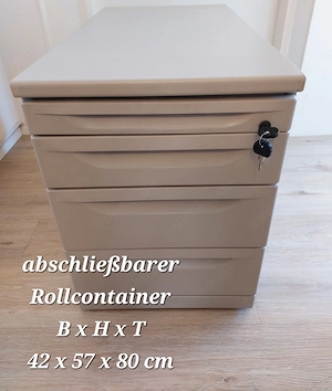 Rollcontainer (grau), abschließbar 