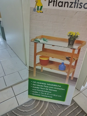 Pflanztisch Holz mit verzinkter Arbeitsfläche