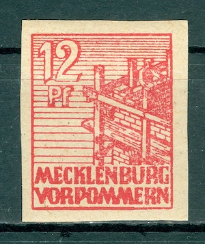  Sowjetische Zone (Mecklenb.-Vorp.) postfrisch Nr. 36 ungezähnt ohne Falz oder Falzrückstände.