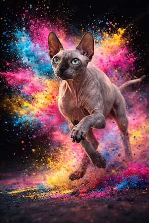 katze vier jahre alt  (Sphynx)