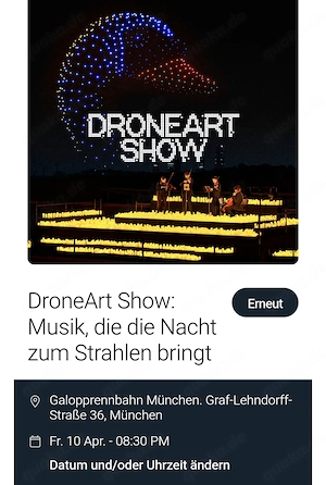 2 Tickets Drone Art Show am 10.4.26 in München