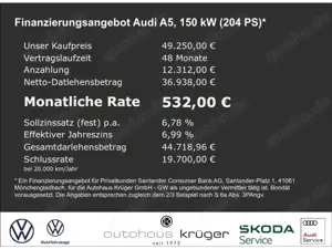 Audi A5 Avant 2,0 TDI S-Tronic edition one S-line Navi Dig Bild 2