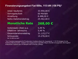 Fiat 600 e 115 kW La Prima Navi El. Heckklappe Massagesitze