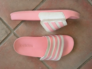 Adidas Badeschlappen rosa weiß Gr. 35 mit Klett