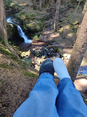 Wanderschuhe oder Socken getragene Socken Duftsocken