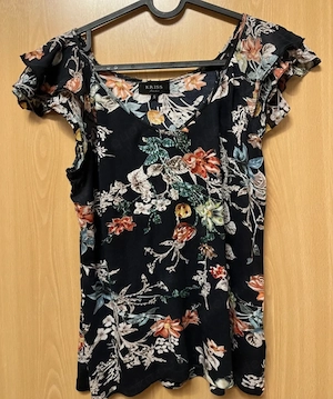 Blumen Blüten Romantik Flower Glitzer Perlen Pailletten Stickerei Tunika Bluse KRISS 36- 38  S bunt