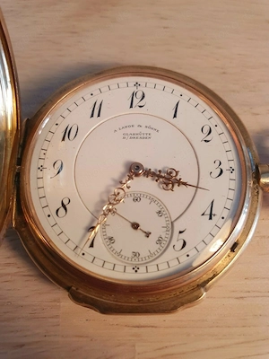 A.Lange Söhne Glashütte Savonnette 18k Gold Taschenuhr Bild 3