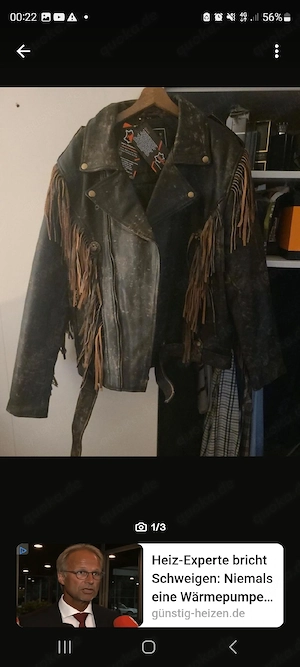 MDM Vintage Retro Biker Motorrad-Lederjacke  +NEU+