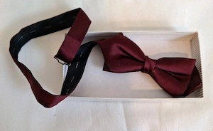 Herren Fliege Seide Bordeauxrot Bundelrot Länge anpassbar schnell