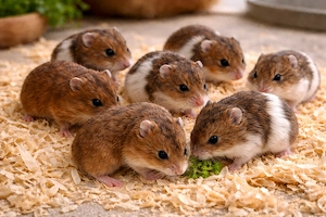 Goldhamster Jungtiere goldfarben braun weiss Schokofarben