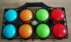 Boule Boccia Spiel Set mit 8 Kugeln im Tragekoffer Boule Petanquekugeln