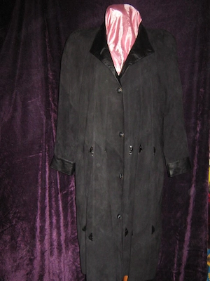 NEUw Edel Original Granny VINTAGE Boho Echt- Leder Mantel "Melchinger" Gr. 40- 42  M schwarz Gothic 