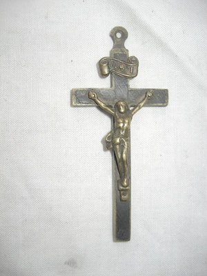 alter Kreuz-Anhänger Kruzifix Jesus Glaube Antik Vintage