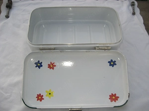 uralter Emaille-Brotkasten Brotbox emailliert Vintage Antik 40er Bild 6