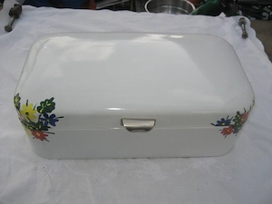 uralter Emaille-Brotkasten Brotbox emailliert Vintage Antik 40er Bild 10