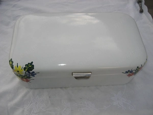 uralter Emaille-Brotkasten Brotbox emailliert Vintage Antik 40er Bild 2