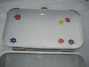 uralter Emaille-Brotkasten Brotbox emailliert Vintage Antik 40er Bild 5