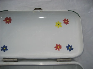 uralter Emaille-Brotkasten Brotbox emailliert Vintage Antik 40er Bild 4