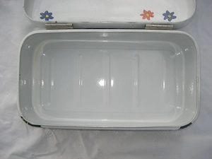 uralter Emaille-Brotkasten Brotbox emailliert Vintage Antik 40er Bild 3