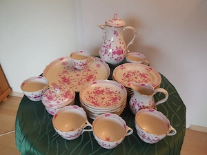 Meissner Porzellan Kaffeeservice Indisch Purpur