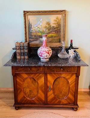 Gründerzeit-Kommode 1890er   Echtholz, Marmor   Antik & Sammlerstück    