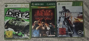 3 Xbox 360 Spiele zu Verkaufen