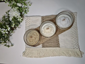 Ein Set aus drei handgefertigten Kerzen Bild 3