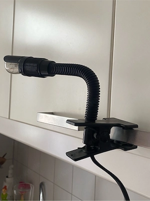 Klemmleuchte mit Schalter und Leuchtmittel, Lampe Leuchte