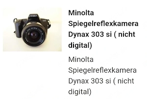 Minolta Spiegelreflexkamera Dynax 303 SI ( nicht digital)