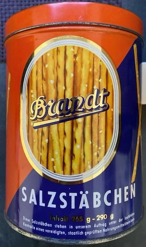 Werbeblechdose Brandt Salzstäbchen