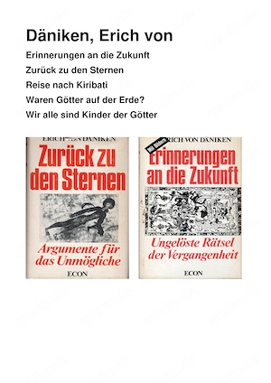 Sammlung 5 Bände (Konvolut) Erich von Däniken (u.a. Erinnerungen an die Zukunft)