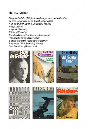 Sammlung 11 Bände (Konvolut) Arthur Haiey (u.a. "Hotel; Räder")