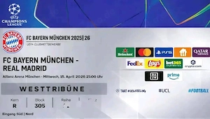 4 Tickets für das Spiel Bayern München gegen Real Madrid